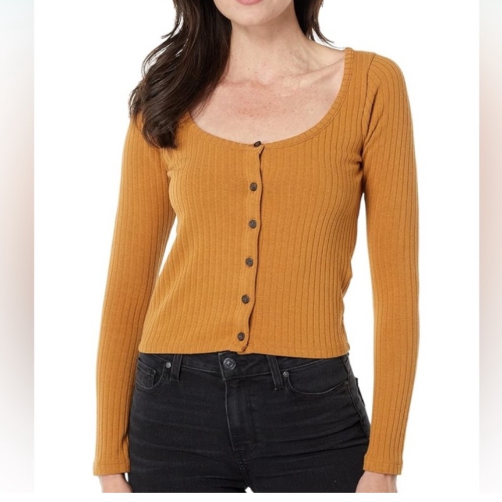 Madewell Ribbed Cardigan Cropped Tee